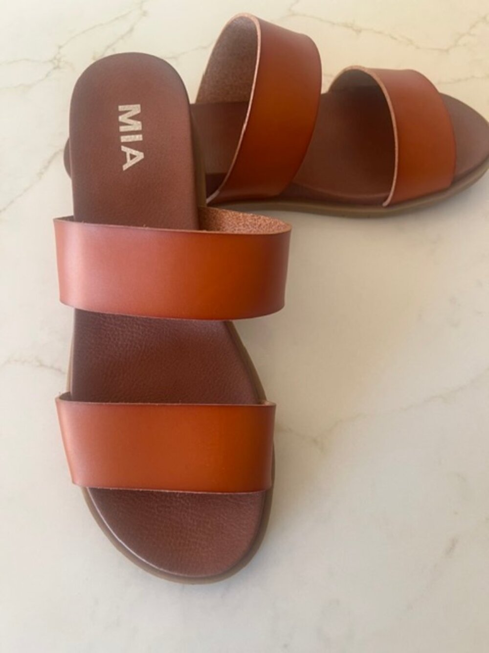 Mia Brown Slide Sandals - Picture 2 of 9